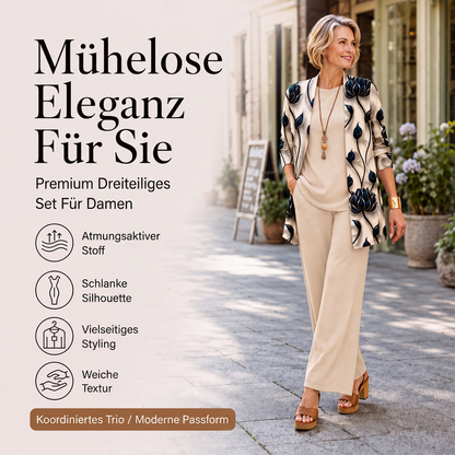 Elegantes 3-teiliges Damen-Set mit Druck