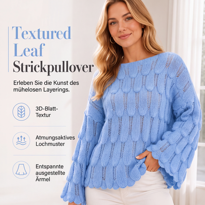 Locker sitzender Damen-Strickpullover mit Lochmuster