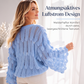 Locker sitzender Damen-Strickpullover mit Lochmuster