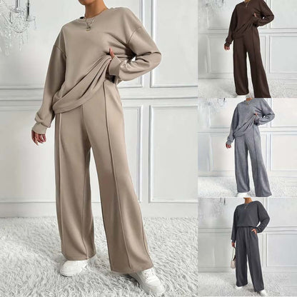 Gemütlicher Damen-Zweiteiler: Langarm-Sweatshirt und Hose