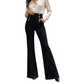 Hochtaillierte Doppelreiher-Hose für Damen