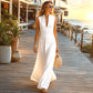 Bestseller🏆👗 Ärmelloses Maxikleid mit tiefem V-Ausschnitt – zeitlose Silhouette und mühelose Eleganz für jeden Anlass