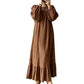 💎Neuheiten 👗 Maxikleid mit Rüschensaum und Puffärmeln – romantischer Vintage-Look für jeden Anlass