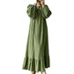💎Neuheiten 👗 Maxikleid mit Rüschensaum und Puffärmeln – romantischer Vintage-Look für jeden Anlass