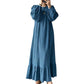 💎Neuheiten 👗 Maxikleid mit Rüschensaum und Puffärmeln – romantischer Vintage-Look für jeden Anlass