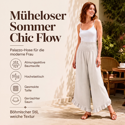 💎☀️ Jetzt im Trend – Baumwoll-Leinen-Hose mit hohem Bund – lässig