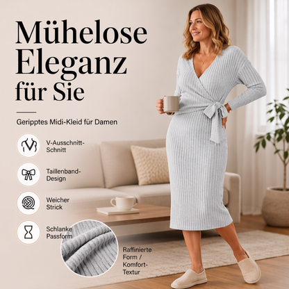 💎✨ Jetzt im Trend – Rippstrick-Wickelkleid – elegant und stylisch