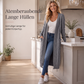 Lange Strick-Cardigan mit Kapuze und Taschen für Damen