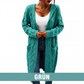 Lange Strick-Cardigan mit Kapuze und Taschen für Damen