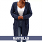 Lange Strick-Cardigan mit Kapuze und Taschen für Damen