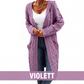 Lange Strick-Cardigan mit Kapuze und Taschen für Damen