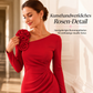 💎✨ Jetzt im Trend – Rosendetail-Midikleid – vielseitig und stilvoll