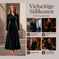 💎✨ Jetzt im Trend – Samt-A-Linienkleid mit Knopfleiste – stylisch