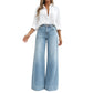 👖 50 % RABATT | Lässig, modern & vielseitig – Damen High-Waist Jeans mit weitem Bein