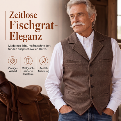 💎🧥 Top-bewertet – Herren-Weste im Fischgrat-Look – zeitlos