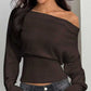 💎🔥 Jetzt im Trend – Gerippter Off-Shoulder-Pullover – vielseitig