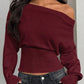 💎🔥 Jetzt im Trend – Gerippter Off-Shoulder-Pullover – vielseitig