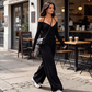 Eleganter Neckholder-Jumpsuit mit tiefem V-Ausschnitt für Damen