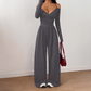 Eleganter Neckholder-Jumpsuit mit tiefem V-Ausschnitt für Damen