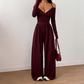 Eleganter Neckholder-Jumpsuit mit tiefem V-Ausschnitt für Damen