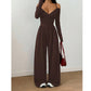 Eleganter Neckholder-Jumpsuit mit tiefem V-Ausschnitt für Damen