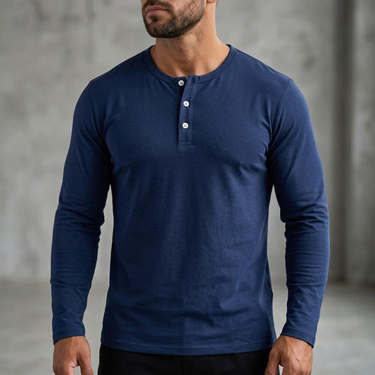 💎👕 Neuheiten – Klassisches Henley-Hemd – bequem und vielseitig