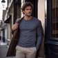 🎪 Neuheiten-Launch + 50% = doppelte Überraschung! Langarm-Henleyshirt für Herren im lässigen Stil
