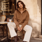 Weites Damen-Sweatshirt mit Druckknöpfen zum Überziehen