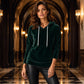 Samt-Kapuzenpullover mit Kordelzug für Damen