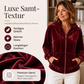 Samt-Kapuzenpullover mit Reißverschluss für Damen