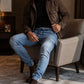 👖✨Bestseller – Slim-Fit-Jeans-Jogginghose mit Stretch-Bund – Einfach anzuziehen und mit elegantem, konisch zulaufendem Schnitt für den Alltag