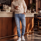 👖✨Bestseller – Slim-Fit-Jeans-Jogginghose mit Stretch-Bund – Einfach anzuziehen und mit elegantem, konisch zulaufendem Schnitt für den Alltag