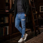 👖✨Bestseller – Slim-Fit-Jeans-Jogginghose mit Stretch-Bund – Einfach anzuziehen und mit elegantem, konisch zulaufendem Schnitt für den Alltag