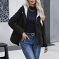 Damen-Jacke mit langem Arm, Kapuze und Plüschfutter