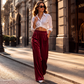 Elegante Samt-Weithosen für Damen