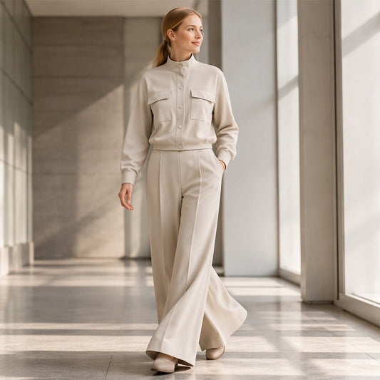 💎✨ Top-bewertet – Set mit Jacke und weiter Hose – zeitlos und praktisch