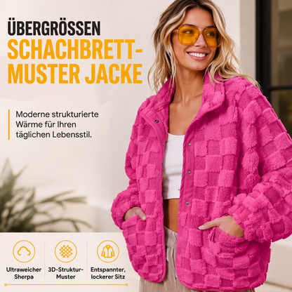 🧥 Top-bewertet – Schachbrett-Plüschjacke – zeitlos und bequem