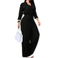 💎👖 Bestseller – Weitbein-Damen-Jumpsuit mit Bindegürtel