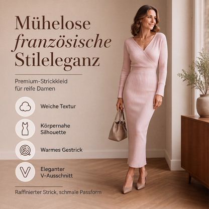 💎👗 Neuheiten – Geripptes V-Ausschnitt-Wickelkleid – elegant und bequem