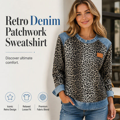 💎🧵 Bestseller – Karo-Denim-Sweatshirt mit Patchwork – bequem und stylisch