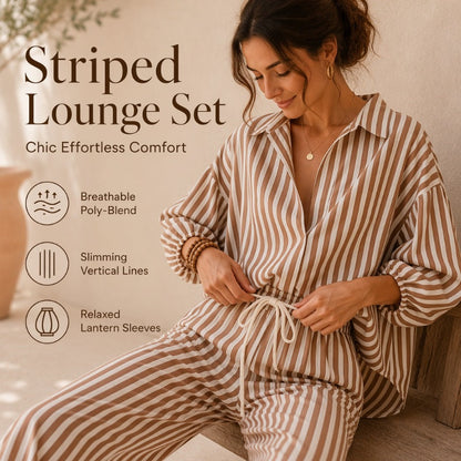 ✨ 2-teiliges Set – gestreiftes Oberteil & Hose – weicher Stoff, elastischer Bund & vielseitig kombinierbar – einzeln oder zusammen tragbar – für jeden Anlass geeignet | Jetzt shoppen