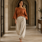 💎👚 Neuheiten – Damen-Set aus schulterfreiem Strickoberteil und lässigen Hosen