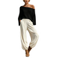 💎👚 Neuheiten – Damen-Set aus schulterfreiem Strickoberteil und lässigen Hosen