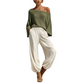 💎👚 Neuheiten – Damen-Set aus schulterfreiem Strickoberteil und lässigen Hosen
