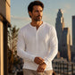 Lässiges Waffelstrick-Henley-Shirt für Herren
