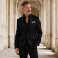 Herren Slim Fit Blazer mit Knopfleiste und Revers