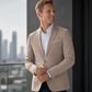 Herren Slim Fit Blazer mit Knopfleiste und Revers