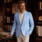 Herren Slim Fit Blazer mit Knopfleiste und Revers