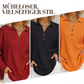 ⭐ Top-bewertet – V-Ausschnitt-Bluse mit Waffeltextur
