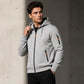 Herren-Cargo-Jacke mit durchgehendem Reißverschluss und Kapuze